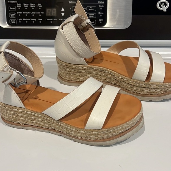 Dolce Vita Platform Sandals Size 7 White Espadrille - Picture 4 of 5